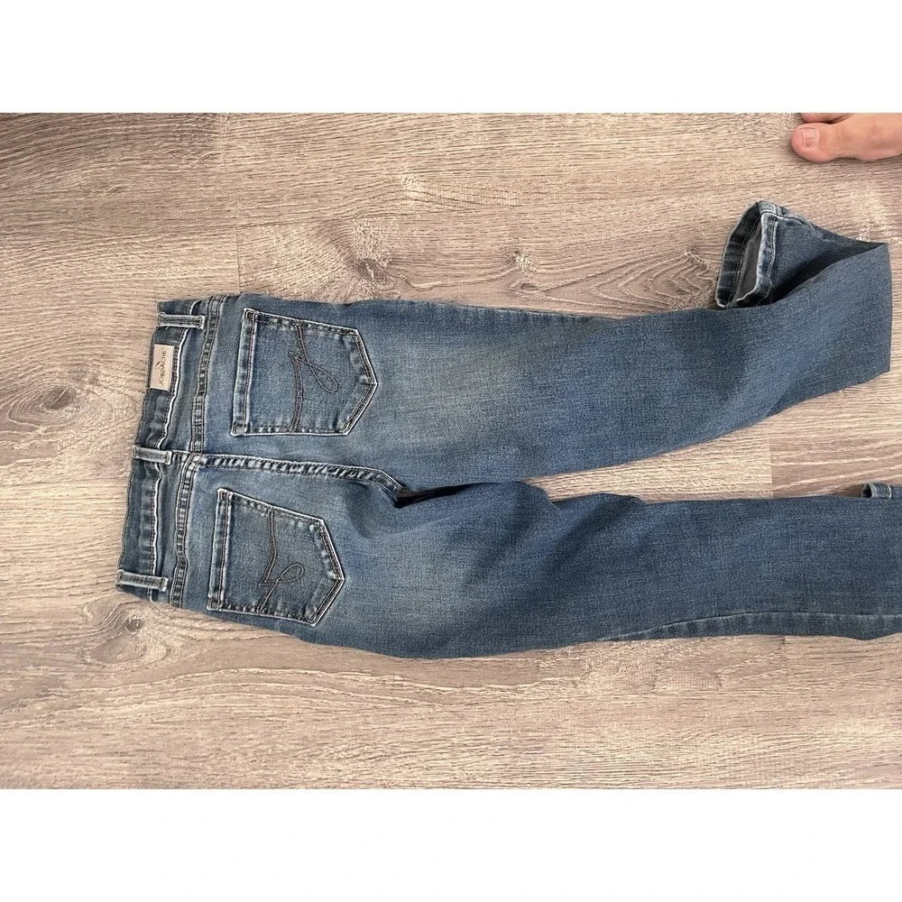 Girls Medium Wash Denim Skinny Pants Distressed 10 Slim STRECH